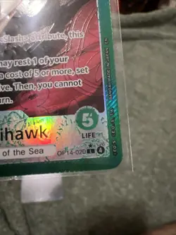 One Piece CCG Dracule Mihawk - OP14-020 (Alt Art) - The Azure Sea's Seven (OP14) - Image 5