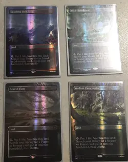 MTG Lot Of 4 Dragonscale Foil* Fetch Lands MT/NM Verdant Misty Marsh Scalding - Image 1