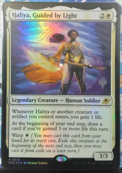 Haliya, Guided by Light Foil Edge of Eternities 0019 EN NM Promo stamped - Image 1