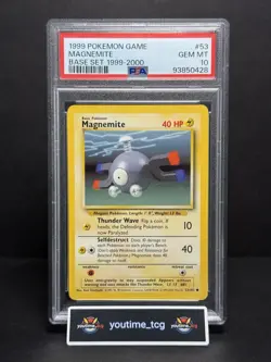 1999 Pokemon Game Base Set 1999-2000 4th Print Magnemite #53 PSA 10 - Image 1