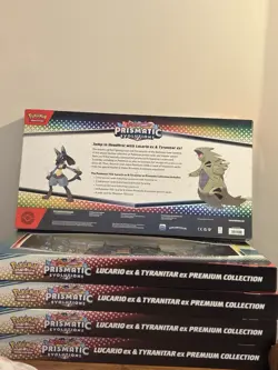 Pokemon TCG Prismatic Evolutions Lucario Ex + Tyranitar Ex Premium Collection - Image 3