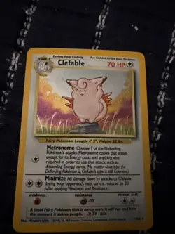 Pokemon TCG Clefable Holo Unlimited Rare Card Jungle Set 1999, 1/64 - Image 1