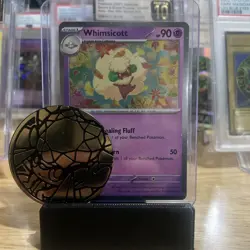 Whimsicott 019 PROMO COSMOS HOLO BLACK STAR Phantasmal Flames Pokemon with Coin - Image 1