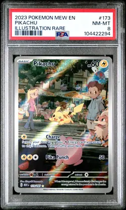 2023 POKEMON MEW EN-151 ILLUSTRATION RARE #173 PIKACHU PSA 8 - Image 1