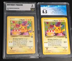 2x Birthday Pikachu Black Star Promo 24 & Celebration Pokemon Graded CGC 9 Mint - Image 1
