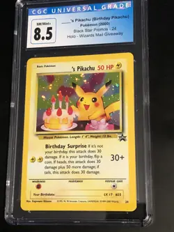 2x Birthday Pikachu Black Star Promo 24 & Celebration Pokemon Graded CGC 9 Mint - Image 2