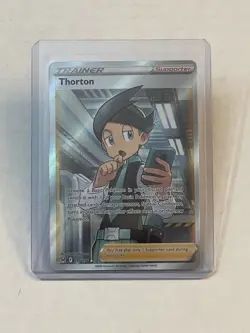 Pokemon TCG Thorton 195/196 Lost Origin Full Art Ultra Rare NM Thornton - Image 1