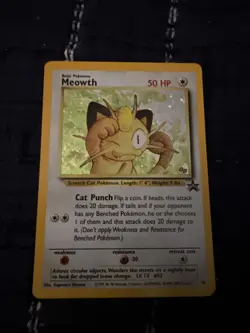 Pokemon TCG Meowth Black Star Promos Holo Card 10 LP/NM Condition - Image 1
