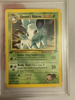 2000 Pokemon - 1st Edition Giovanni’s Nidorina Gym Challenge 44/132 PSA 9 Mint! - Image 3