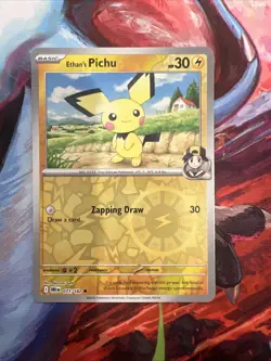 Ethan's Pichu Destined Rivals Reverse Holo Pokemon TCG 071/182 Scarlet & Violet - Image 1