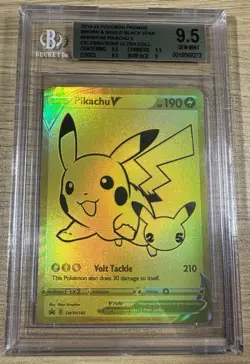 Pokemon Pikachu V #SWSH145 Black Star Promo 2019-22 Celebrations UPC BGS 9.5 GM - Image 1