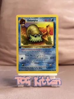 Omanyte -52/62 - Fossil Set Unlimited WOTC 1999 Pokemon - SLIGHT BEND -TCGKITTEN - Image 1