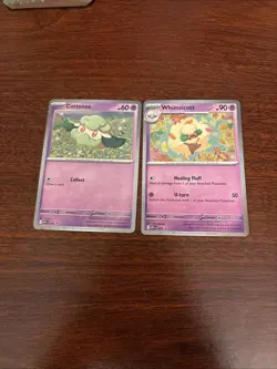 Cottonee MEP018, Whimsicott MEP019 Phantasmal Flames Black Star Promos Set NM - Image 1