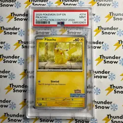 ⚡❄ 2025 Pokemon SVP EN #214 Pikachu Illustration Contest 2024 - PSA 9 ⚡ - Image 1