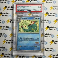 ⚡❄ 2025 Pokemon SVP EN #213 Feraligatr - Illustration Contest 2024 PSA 9 - Image 1