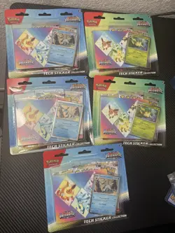 Pokemon Tcg Prismatic Evolutions Tech Sticker Collection x5 15 Packs Total - Image 1