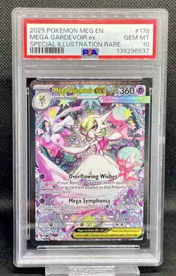 2025 POKEMON MEGA SPECIAL ILLUSTRATION RARE #178 MEGA GARDEVOIR EX PSA 10 GEM - Image 1