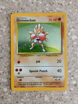 Pokemon - Hitmonchan 007/102 Base Set Holo - MP -FREE AND FAST SHIPPING! - Image 1