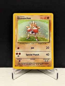 Pokemon TCG Hitmonchan Holo Rare Card Base Set 7/102 - Image 1
