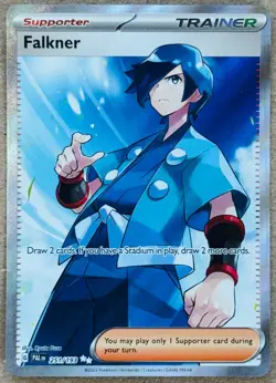 POKEMON TCG PALDEA EVOLVED FALKNER ULTRA RARE HOLO TRAINER 251/193 NM+ - Image 1