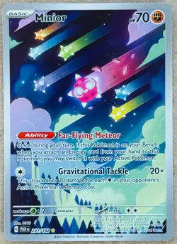 POKEMON TCG PARADOX RIFT MINIOR ILLUSTRATION RARE FULL ART HOLO 201/182 NM+ - Image 1
