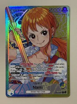 Nami - OP11-041 - Alt Art Leader - A Fist of Divine Speed - One Piece - English - Image 1