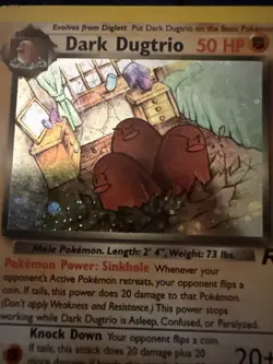 Pokemon TCG Dark Dugtrio Holo 1st Edition 6/82 Rare Card in Excellent Condition - Image 2