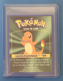 1999 Pokemon Kelloggs Cereal Game Tip Card Charmander #04 - Image 1