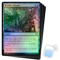FOIL METALLIC REBUKE X4 Double Masters Magic MTG MINT CARD - Image 1
