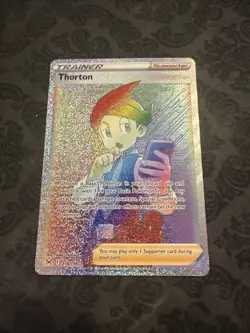 Thorton Rainbow Secret Rare Full Art Trainer 210/196 Lost Origin Card - Image 1