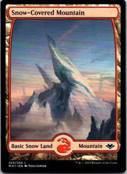 Magic the Gathering Snow-Covered Mountain #253 Full Art Modern Horizons MTG - Image 1