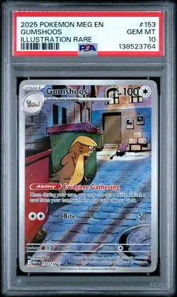 2025 POKEMON MEG EN-MEGA EVOLUTION ILLUSTRATION RARE #153 GUMSHOOS PSA 10 - Image 1