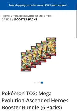 Pokemon Center Ascended Heroes Booster Bundle (6 Packs) - (PRE-SALE) - Image 2