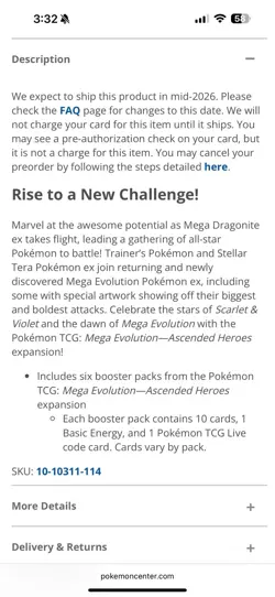 Pokemon Center Ascended Heroes Booster Bundle (6 Packs) - (PRE-SALE) - Image 4