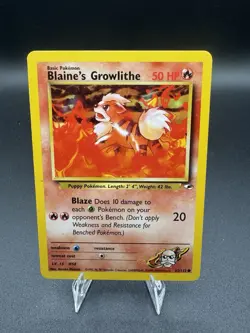 Pokemon TCG Blaine's Growlithe Gym Heroes 62/132 Regular Unlimited Common NM/LP - Image 1
