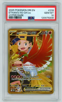 2025 PSA 10 Pokemon DRI EN-Destined Rivals Hyper Rare #239 Ethan's Ho-oh EX - Image 1