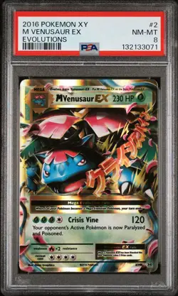 PSA 8 2016 POKEMON XY EVOLUTIONS 2 M VENUSAUR EX - Image 1