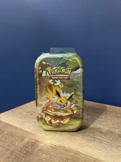 Pokemon TCG Scarlet & Violet Prismatic Evolutions Jolteon Mini Tin Sealed - Image 1