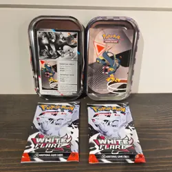 Pokemon TCG White Flare Mini Tin 💎 FACTORY SEALED💎 2 White Flare Booster Packs - Image 4