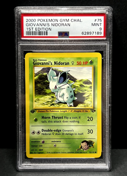 2000 Pokemon TCG 1st Edition Giovanni's Nidoran 75/132 Gym Challenge PSA 9 Mint - Image 1