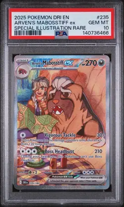 2025 POKEMON DRI EN-SPECIAL ILLUSTRATION RARE #235 ARVEN'S MABOSSTIFF EX PSA 10 - Image 1