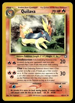 Quilava 47/111 Pokemon Card Neo Genesis Uncommon 70 HP Lightly Played N49 - Image 1