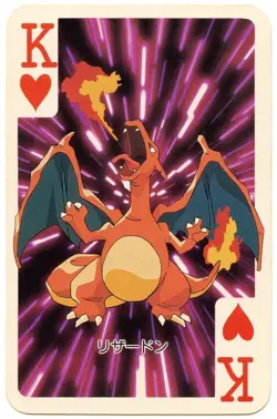 1998 Vintage Charizard King of Hearts Pokemon Televi-kun Poker Playing Card - Image 2