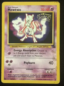 Pokemon TCG Mewtwo #3 Black Star Promo Card Wizards of the Coast - Image 1