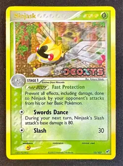 Ninjask 13/107 2005 EX Deoxys Pokemon Card Reverse Holo Rare Stamped - Lp/Vlp - Image 1