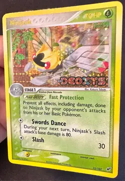 Ninjask 13/107 2005 EX Deoxys Pokemon Card Reverse Holo Rare Stamped - Lp/Vlp - Image 2