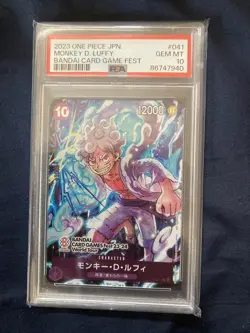 PSA 10 - Monkey D. Luffy P-041 - Bandai Card Game Fest - One Piece Japanese - Image 1