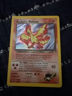 Pokemon TCG Rockets Moltres Holo Rare Card 12/132 Gym Heroes Set - Image 1