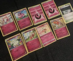 Pokemon TCG Fairy 9 Card Lot Spritzee Aromatisse Flabebe Cotonee Floette - Image 1