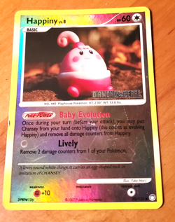 Happiny 52/123 VLP - Yuka Morii Clay Art - Mysterious Treasures Pokemon Card - Image 3